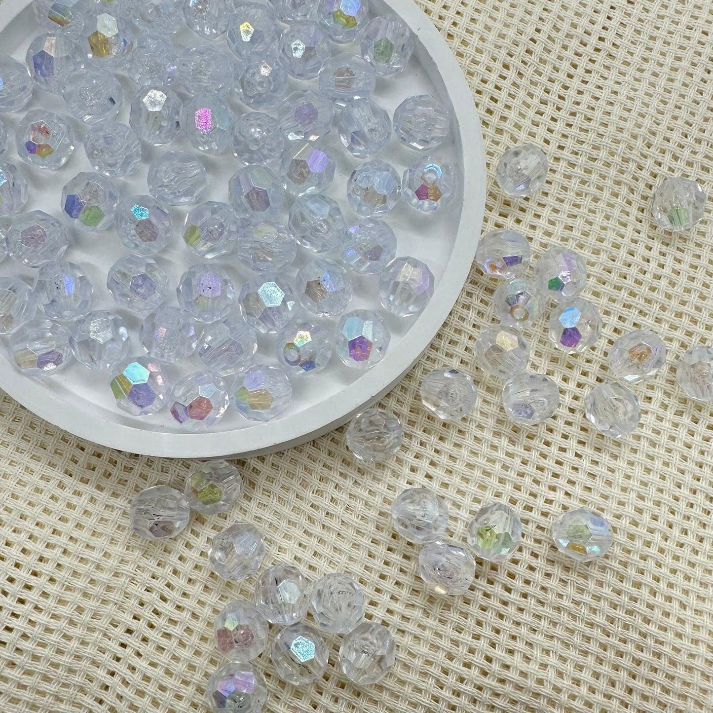 Acrylic Beads: 10mm Transparent Disco Ball