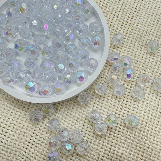 Acrylic Beads: 10mm Transparent Disco Ball