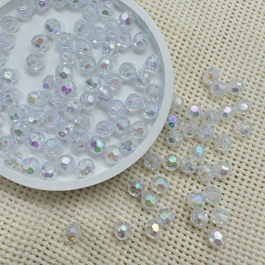 Acrylic Beads: 8mm Transparent Disco Ball