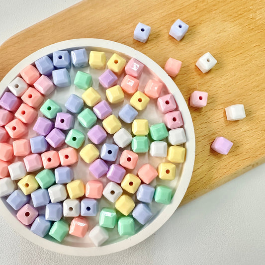 AB Beads: 7mm Pastel Squares (Assorted Colors)