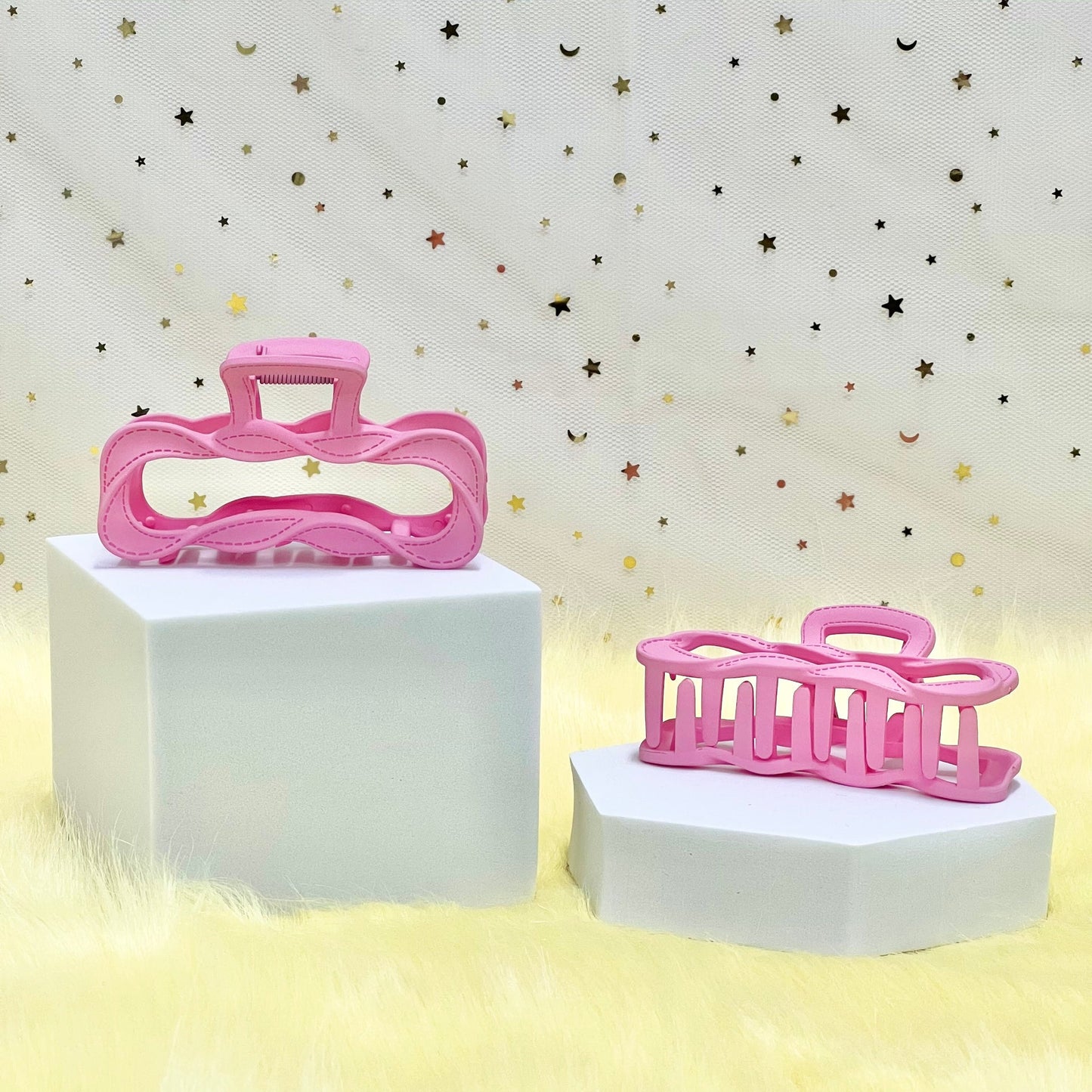 Matte Claw Clip: Twisted Rainbow Ribbon (Assorted Colors)
