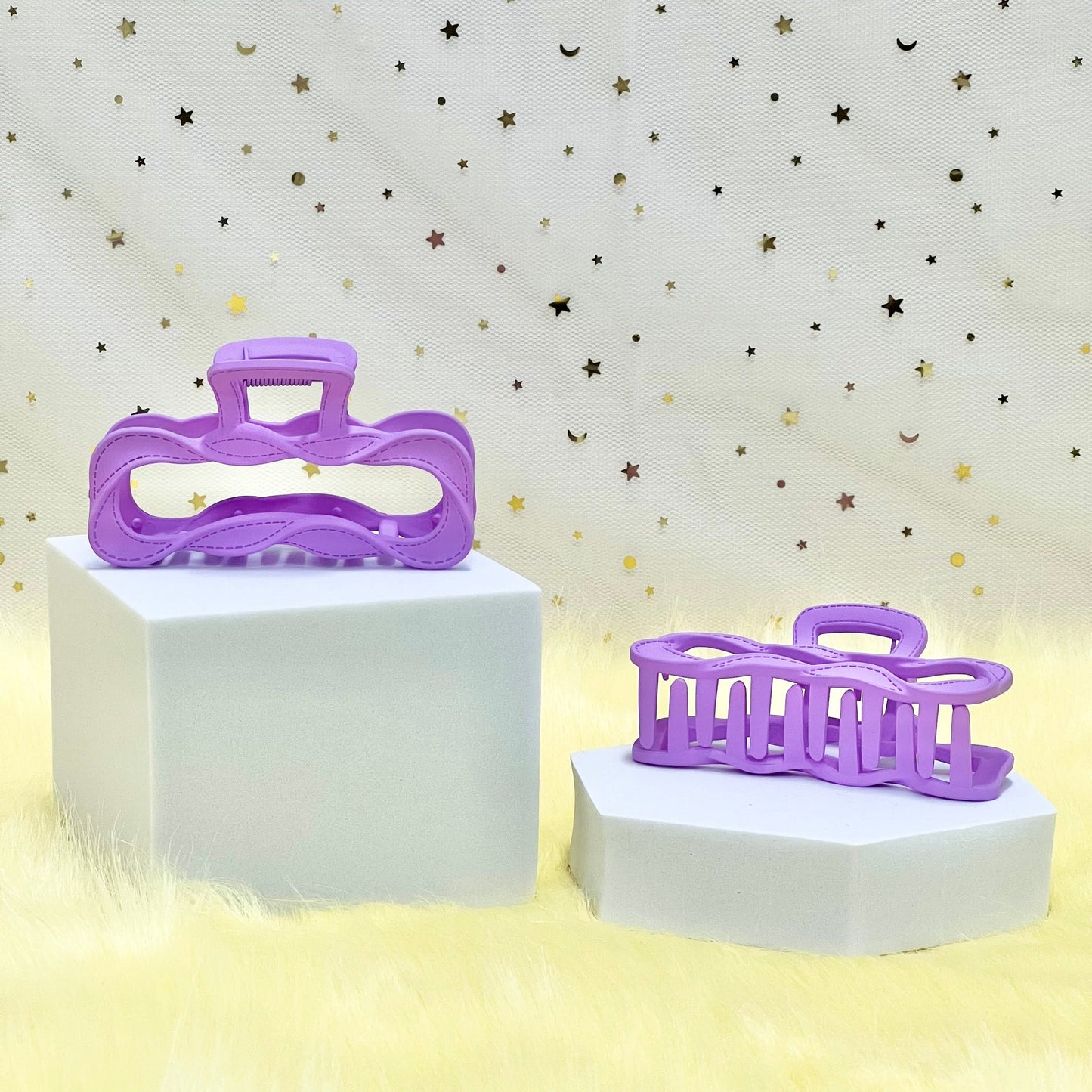 Matte Claw Clip: Twisted Rainbow Ribbon (Assorted Colors)