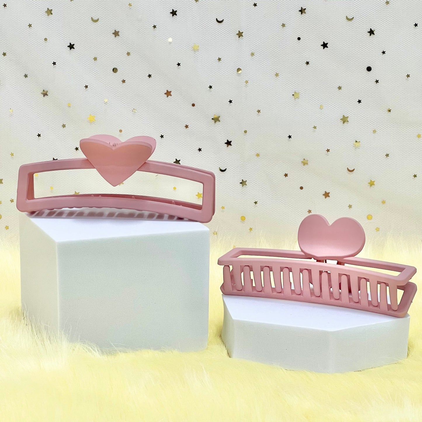 Matte Claw Clip: Boxed Heart Claw Clip (Assorted Colors)