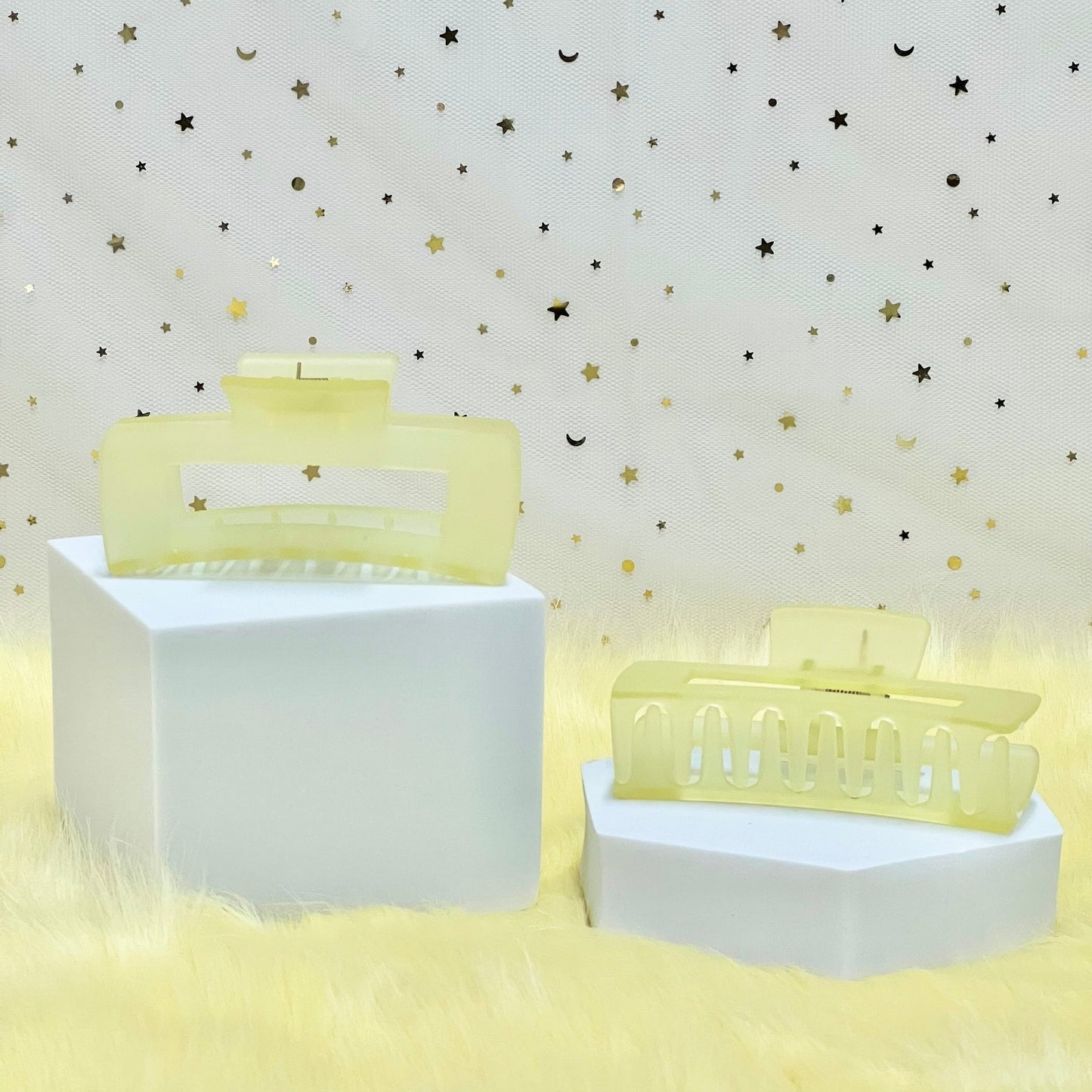 Clear Claw Clip: Rectangle - Macarons (Assorted Colors)