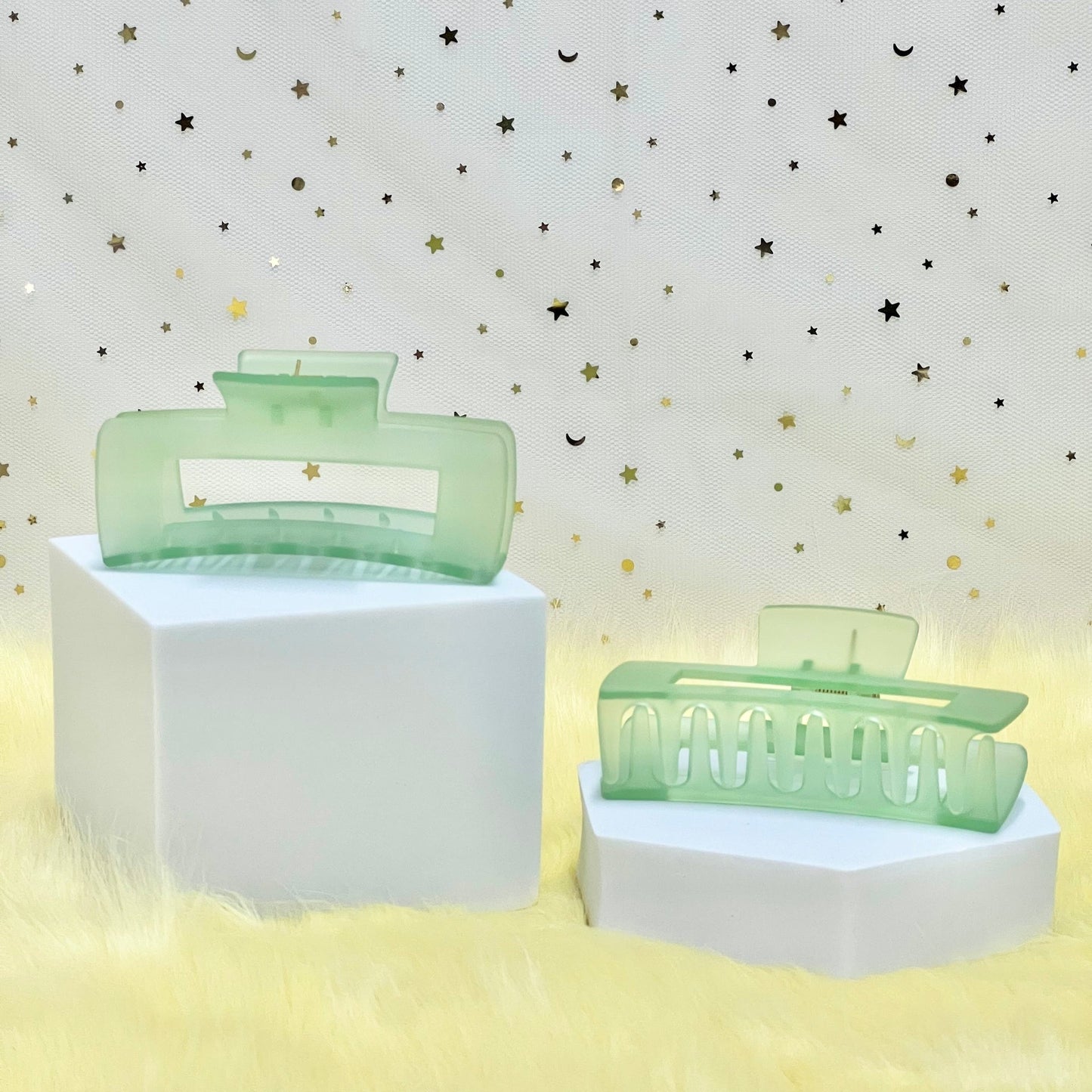 Clear Claw Clip: Rectangle - Macarons (Assorted Colors)