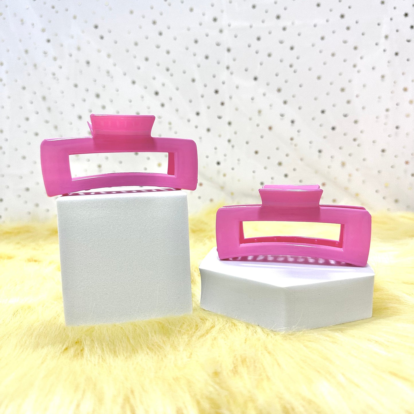 Glossy Claw Clip: Rectangle - Rainbow (Assorted Colors)