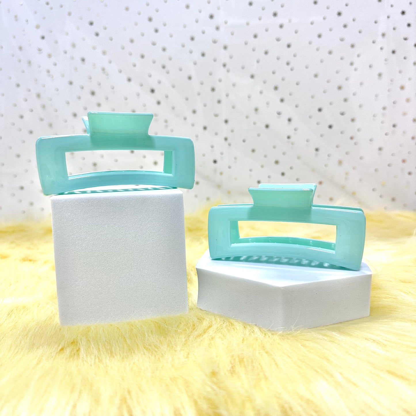 Glossy Claw Clip: Rectangle - Rainbow (Assorted Colors)