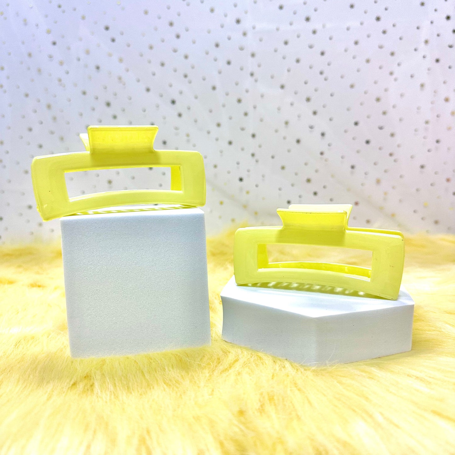 Glossy Claw Clip: Rectangle - Rainbow (Assorted Colors)