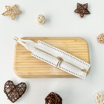 18cm PU Leather Zip (with Holes)