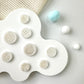 Pearlescent White Glitter Resin Buttons (15mm, 18mm, 21mm)