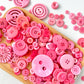 10mm - 40mm Assorted Resin Buttons (Baby Pink)