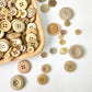 10mm - 40mm Assorted Resin Buttons (Light Brown)