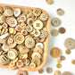 10mm - 40mm Assorted Resin Buttons (Light Brown)