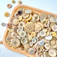 10mm - 40mm Assorted Resin Buttons (Light Brown)