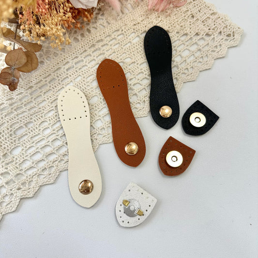 11 x 2.5cm Magnetic Button Clasp with PU Leather (Sew-on)