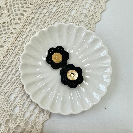 15mm Magnetic Button with Flower PU Leather (Sew-on)