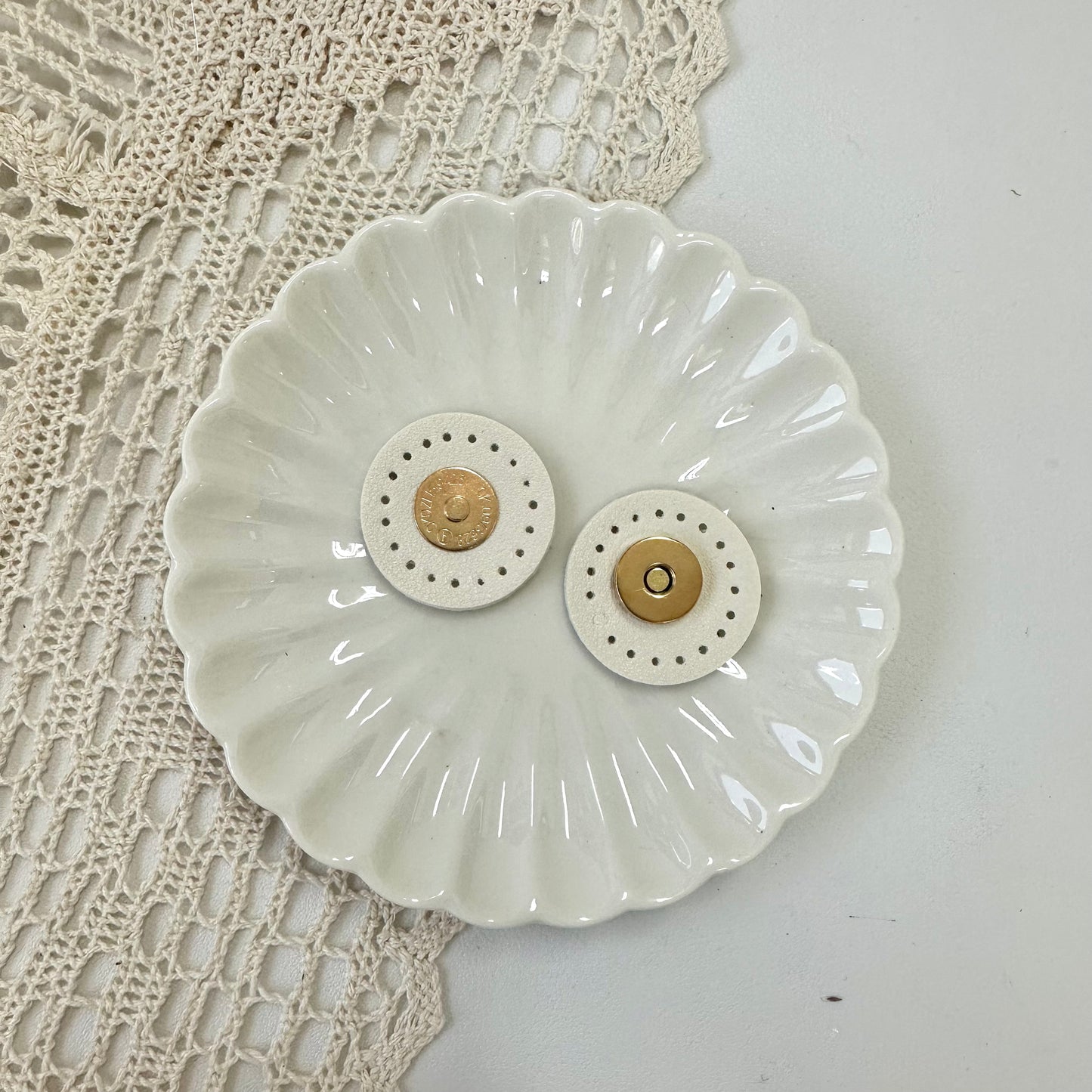 15mm Magnetic Button with Circle PU Leather (Sew-on)