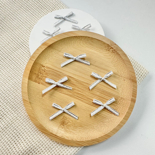 3cm Satin Ribbon: Silver-White Celebration