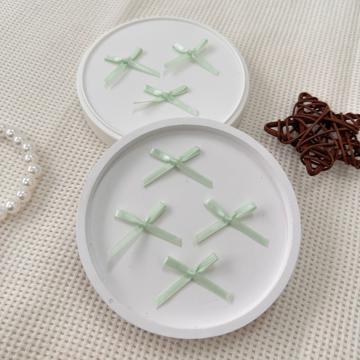 3cm Mini Satin Ribbon: Fruit Green