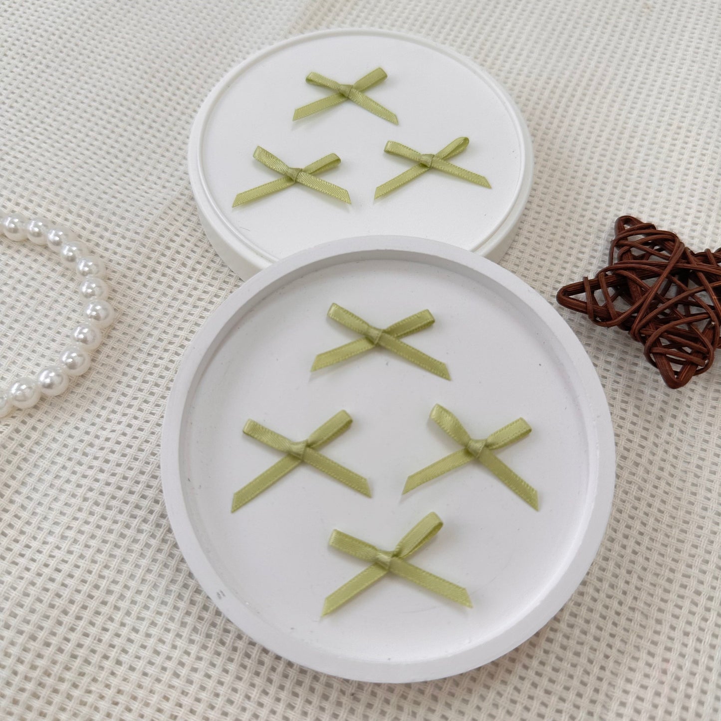 3cm Mini Satin Ribbon: Lime