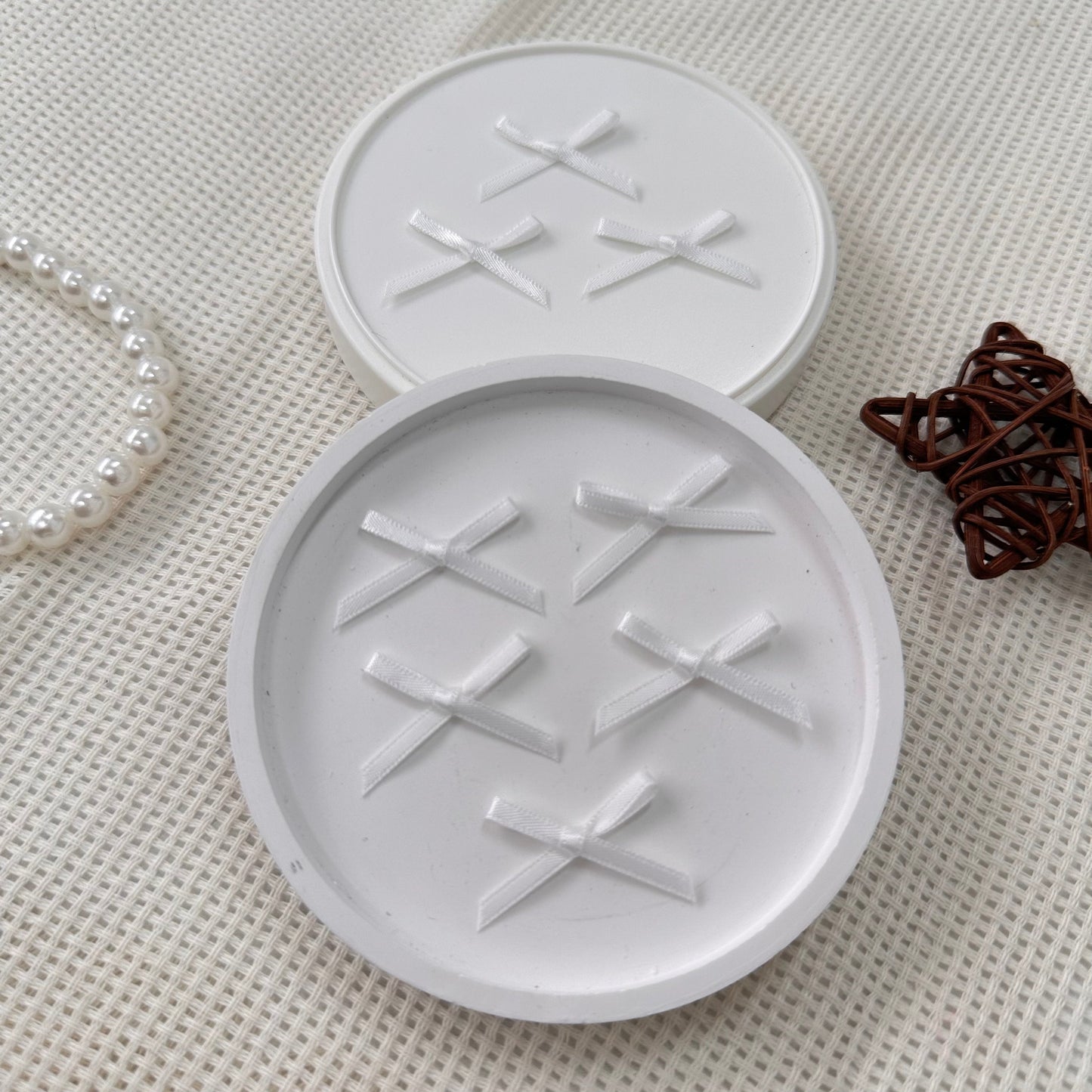 3cm Mini Satin Ribbon: White