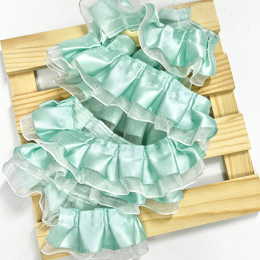 100cm Satin-Mesh Ribbon: Teal Green