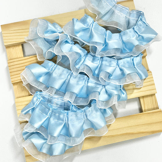 100cm Satin-Mesh Ribbon: Baby Blue
