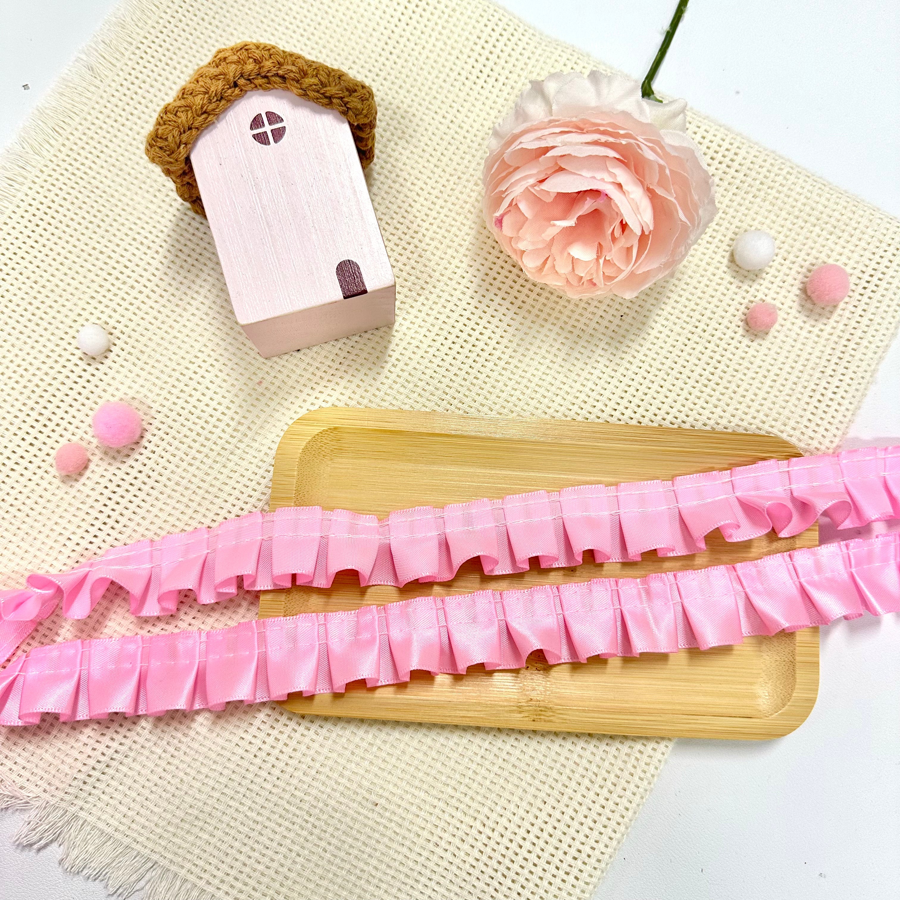 100cm CInched Satin Ribbon: Pink – Memo's Art House