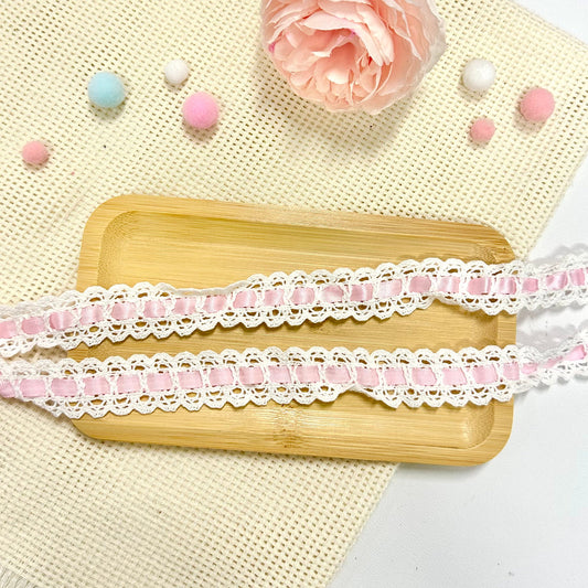 100cm Lace Ribbon: Baby Pink