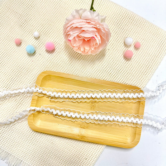 100cm Lace Ribbon: White
